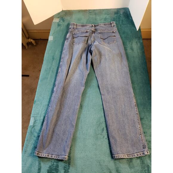 Lee Jeans Womens Sz 10 Blue Stretch Pants Straight Mid Rise Ladies Elastic Waist - Picture 11 of 12